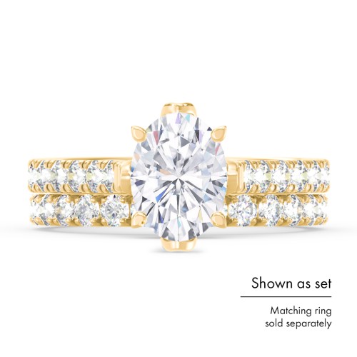 Solitaire Diamond Engagement Ring with Accents and Bow Detail – 14K White Gold with Lab Diamond