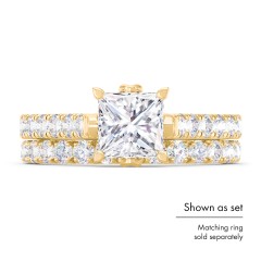 Solitaire Diamond Engagement Ring with Accents and Bow Detail