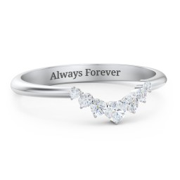 Graduated Diamond Tiara Wedding Band Ring