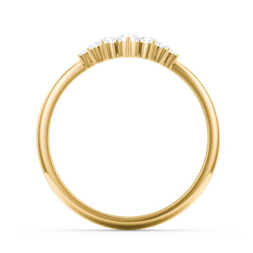 Graduated Diamond Tiara Wedding Band Ring – 10K Yellow Gold with Lab Diamond