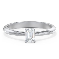 Classic Solitaire Engagement Ring – 14K White Gold