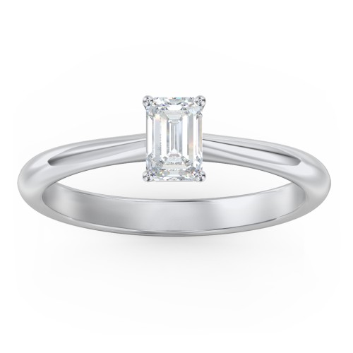 Classic Solitaire Engagement Ring – 14K White Gold