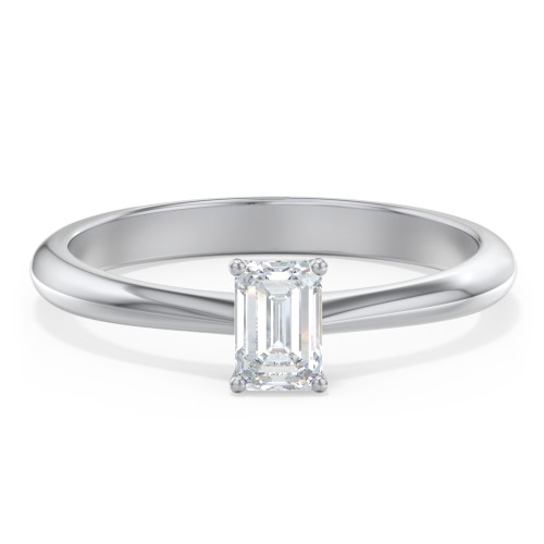 Classic Solitaire Engagement Ring – 14K White Gold