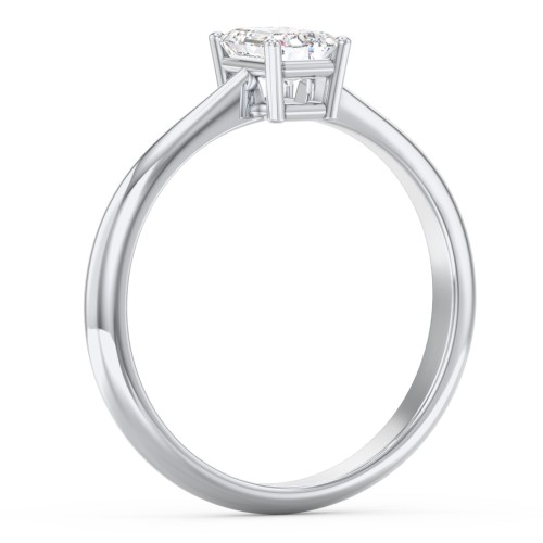 Classic Solitaire Engagement Ring – 14K White Gold
