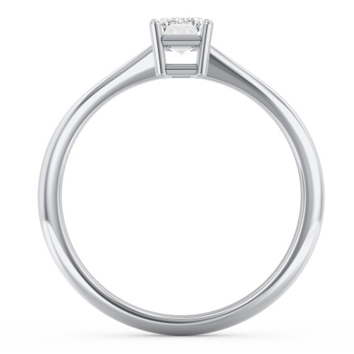 Classic Solitaire Engagement Ring – 14K White Gold