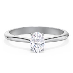 Classic Solitaire Engagement Ring – 14K White Gold