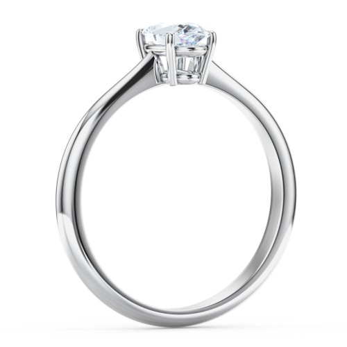 Classic Solitaire Engagement Ring – 14K White Gold