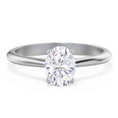 Classic Solitaire Engagement Ring – 14K White Gold