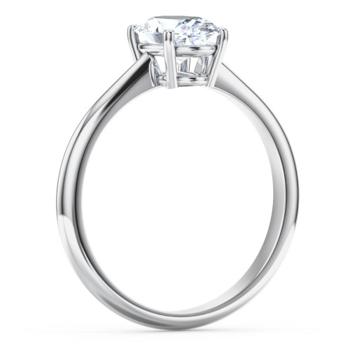 Classic Solitaire Engagement Ring – 14K White Gold