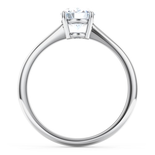 Classic Solitaire Engagement Ring – 14K White Gold