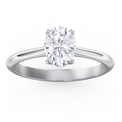 Classic Solitaire Engagement Ring – 14K White Gold