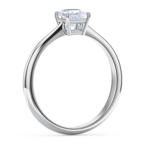 Classic Solitaire Engagement Ring – 14K White Gold