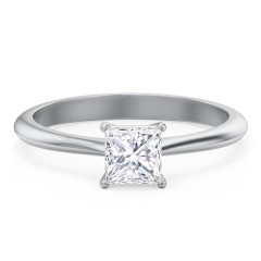 Classic Solitaire Engagement Ring – 14K White Gold