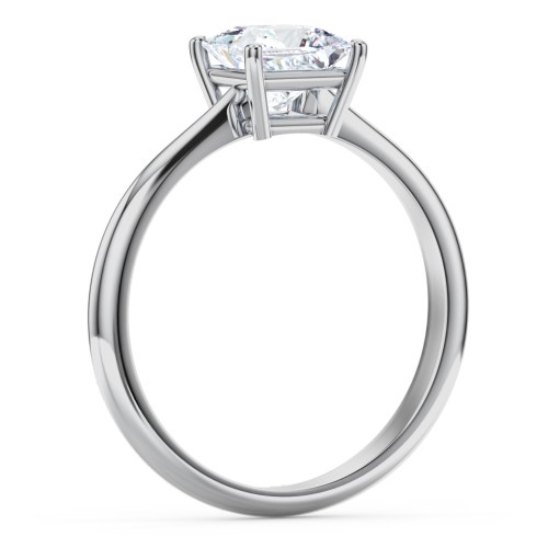 Classic Solitaire Engagement Ring – 14K White Gold