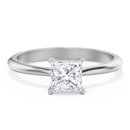 Classic Solitaire Engagement Ring – 14K White Gold