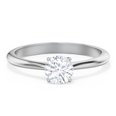 Classic Solitaire Engagement Ring – 14K White Gold