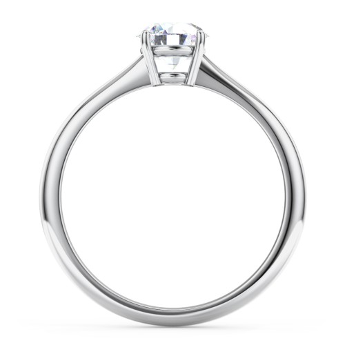 Classic Solitaire Engagement Ring – 14K White Gold