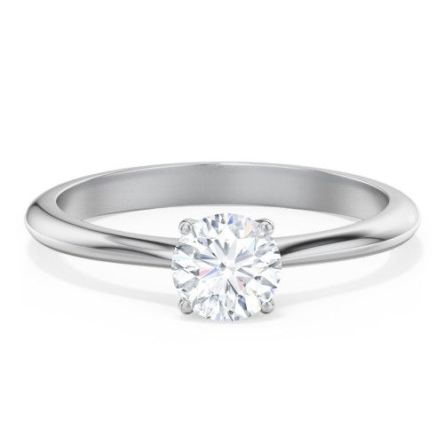 Classic Solitaire Engagement Ring – 14K White Gold