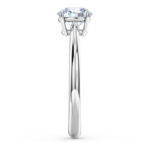 Classic Solitaire Engagement Ring – 14K White Gold