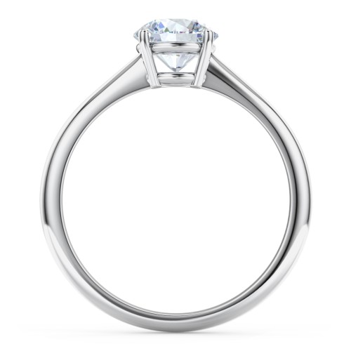 Classic Solitaire Engagement Ring – 14K White Gold
