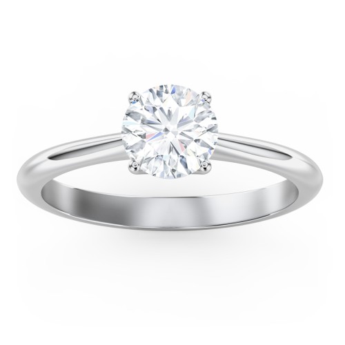 Classic Solitaire Engagement Ring – 14K White Gold