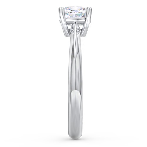 Classic Solitaire Engagement Ring – 14K White Gold