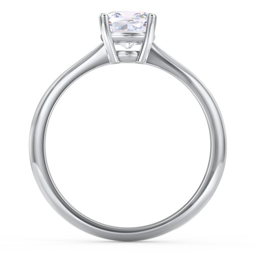 Classic Solitaire Engagement Ring – 14K White Gold