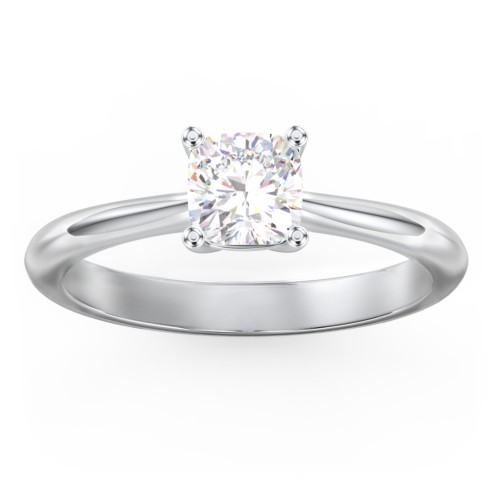 Classic Solitaire Engagement Ring – 14K White Gold