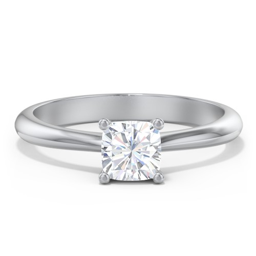 Classic Solitaire Engagement Ring – 14K White Gold