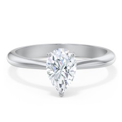 Classic Solitaire Engagement Ring – 14K White Gold