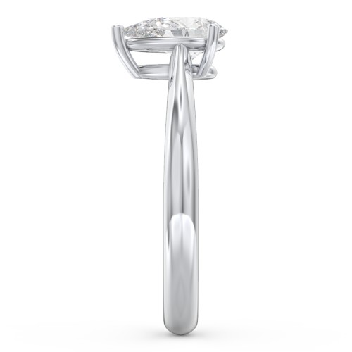 Classic Solitaire Engagement Ring – 14K White Gold