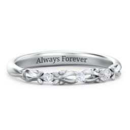 Vintage Filigree and Diamond Accent Band Ring