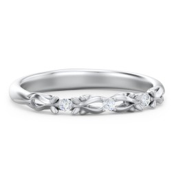 Vintage Filigree and Diamond Accent Band Ring