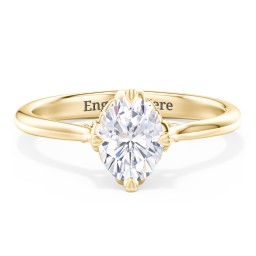 Solitaire Engagement Ring with Vintage Filigree Setting in 10K Solid Yellow Gold with 04LABDIAM-OV-1.00-SI1-G-G