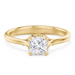 Solitaire Engagement Ring with Vintage Filigree Setting in 10K Solid Yellow Gold with 04LABDIAM-PC-1.00-SI1-F-G