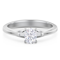 Solitaire Engagement Ring with Peaked Shoulders