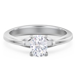 Solitaire Engagement Ring with Peaked Shoulders
