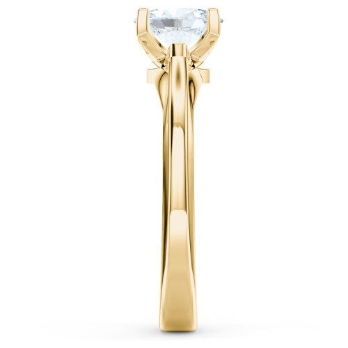 Solitaire Engagement Ring with Peaked Shoulders