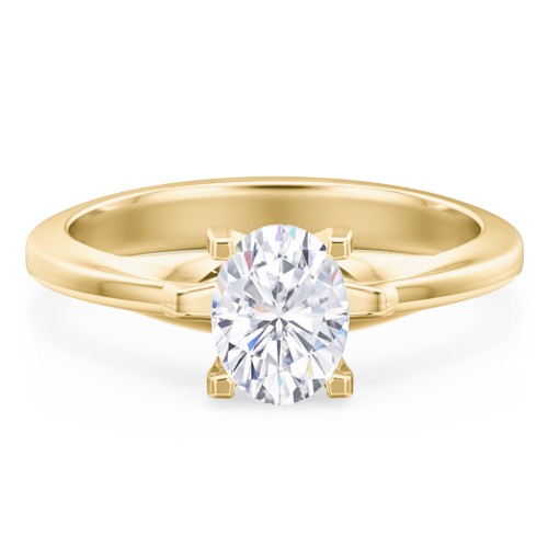 Solitaire Engagement Ring with Peaked Shoulders
