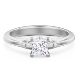 Solitaire Engagement Ring with Peaked Shoulders