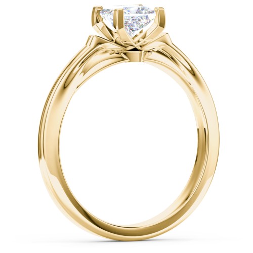 Solitaire Engagement Ring with Peaked Shoulders