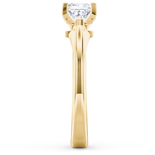 Solitaire Engagement Ring with Peaked Shoulders