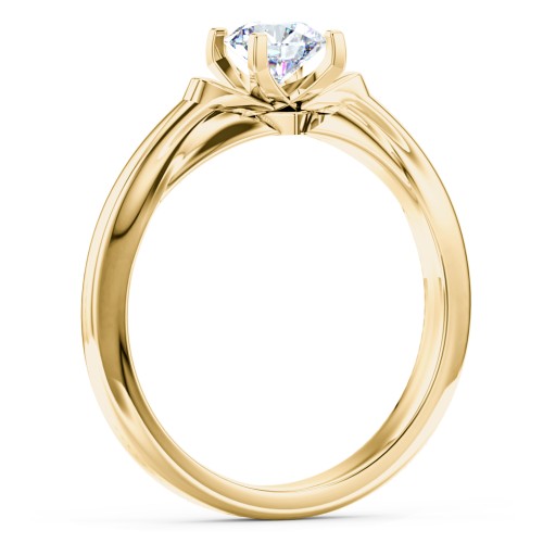 Solitaire Engagement Ring with Peaked Shoulders