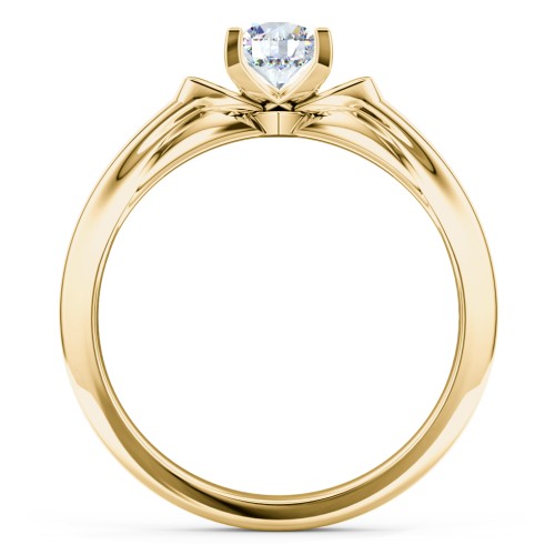 Solitaire Engagement Ring with Peaked Shoulders
