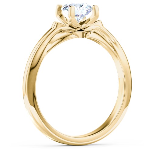 Solitaire Engagement Ring with Peaked Shoulders