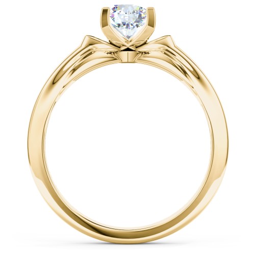 Solitaire Engagement Ring with Peaked Shoulders