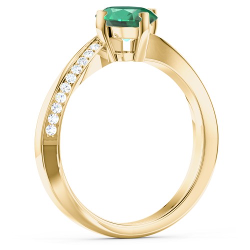 Solitaire Engagement Ring with Twisted Shoulder Accents