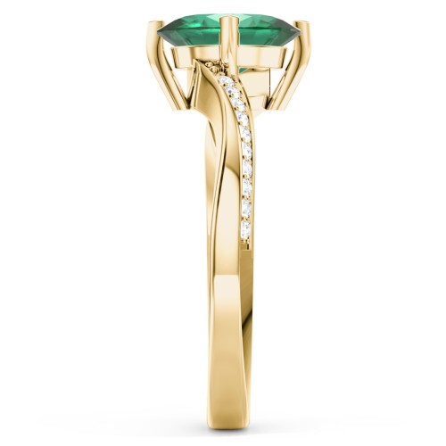 Solitaire Engagement Ring with Twisted Shoulder Accents