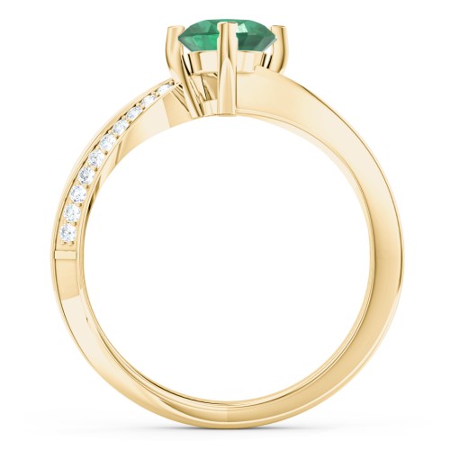 Solitaire Engagement Ring with Twisted Shoulder Accents