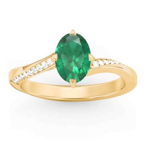 Solitaire Engagement Ring with Twisted Shoulder Accents